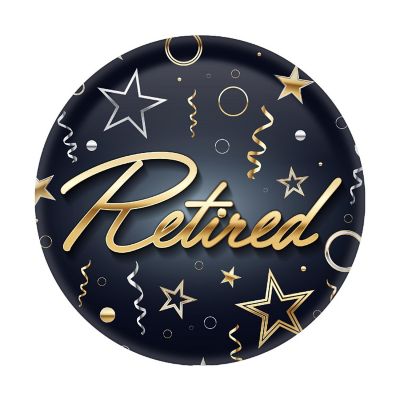 Beistle - 2" - Black - Retirement Celebration 3-Inch Button! Image 1