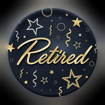 Beistle - 2" - Black - Retirement Celebration 3-Inch Button! Image 1