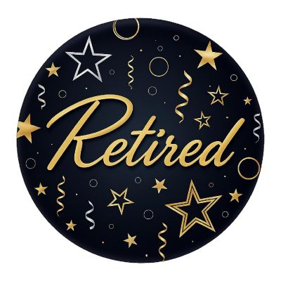 Beistle - 2" - Black - Retirement Celebration 3-Inch Button! Image 2