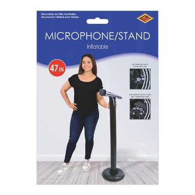 Beistle - 3' 11" - Black - Inflatable Microphone/Stand Plastic - 6 Pieces Image 2