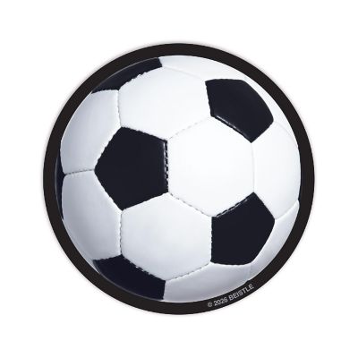 Beistle - 3.25" - Multicolor - Soccer-Themed Coasters - 12 Pieces Image 1