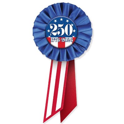 Beistle - 3.25" x 6.5" - Multicolor - Commemorative Rosette - 6 Pieces Image 1