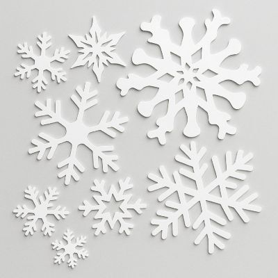 Beistle - 4&amp;#189;"-12" - White - Plastic Die-Cut Snowflakes! Image 2