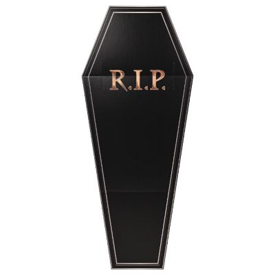 Beistle - 4' 8" x 23" - Black - 3-D Coffin Prop Plastic - 4 Pieces Image 1