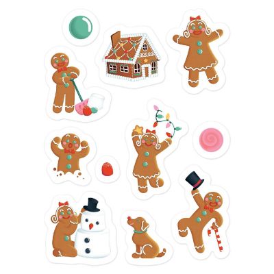 Beistle - 4&amp;#190;" x 7&amp;#189;" Gingerbread Stickers - 12 Pack Image 1