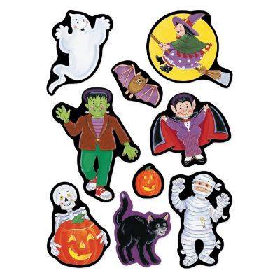 Beistle - 4&amp;#190;" x 7&amp;#189;" Halloween Character Stickers - 12 Pack Image 1