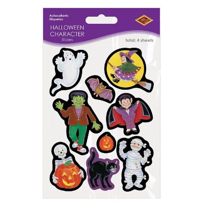 Beistle - 4&amp;#190;" x 7&amp;#189;" Halloween Character Stickers - 12 Pack Image 2