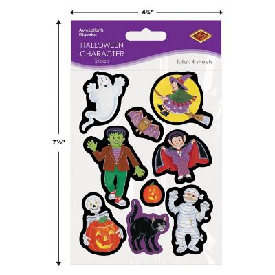 Beistle - 4&amp;#190;" x 7&amp;#189;" Halloween Character Stickers - 12 Pack Image 3