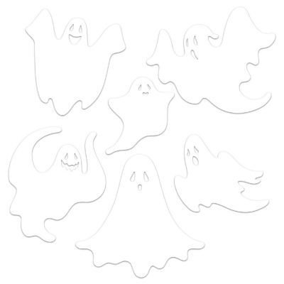 Beistle - 5"-10&amp;#188;" - White - Plastic Die-Cut Ghosts Set! Image 1