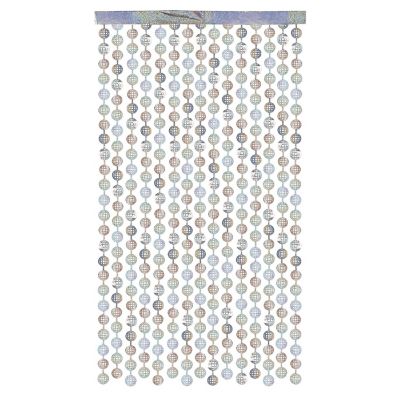Beistle - 6' 6" x 3' 3&amp;#189;" - Multicolor - Metallic Disco Ball Curtain! Image 1