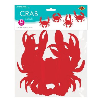 Beistle - 6"-9&amp;#188;" Crab Cutouts - 12 Pack Image 2