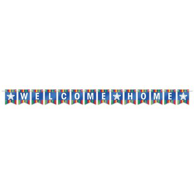 Beistle - 6" x 4' Foil Welcome Home Streamer - 12 Pack Image 1