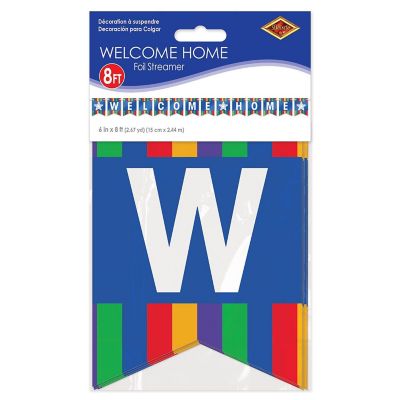 Beistle - 6" x 4' Foil Welcome Home Streamer - 12 Pack Image 1