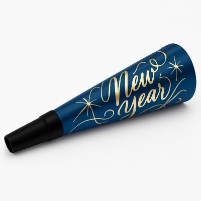 Beistle - 9" - Blue - Midnight Blue New Year Horns Plastic! Image 1