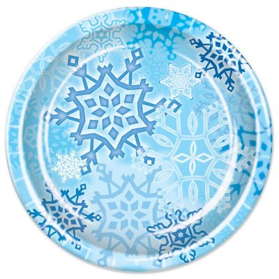 Beistle - 9" - Light Blue - Snowflake Plates 9 Inch Paper! Image 1