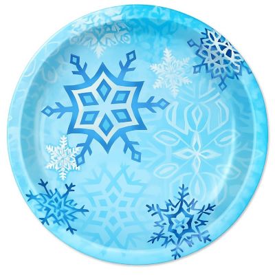 Beistle - 9" - Light Blue - Snowflake Plates 9 Inch Paper! Image 1