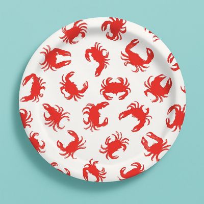 Beistle - 9" - White with Red - Crab Plates! Image 2