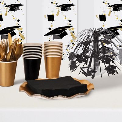 Beistle - Black Grad Cap Mini Cascade Centerpiece - 12 Pack Image 1