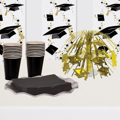 Beistle - Gold Grad Cap Mini Cascade Centerpiece - 12 Pack Image 1