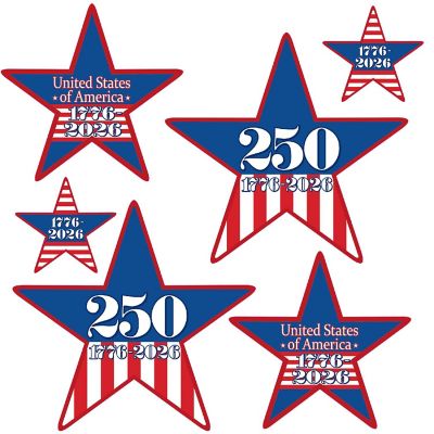 Beistle - Multicolor - Double-Sided Star Cutouts for Celebrations - 12 Pieces Image 1