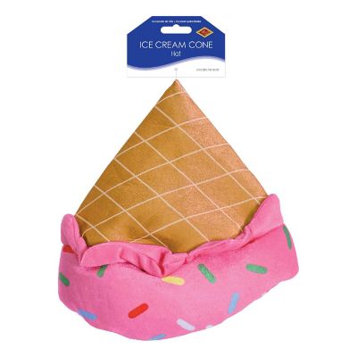 Beistle - Multicolor - Fun Plush Ice Cream Cone Hat - 12 Pieces Image 2