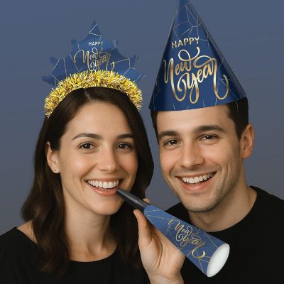 Beistle - Multicolor - Midnight Blue New Year Party Set - 1 Piece Image 2