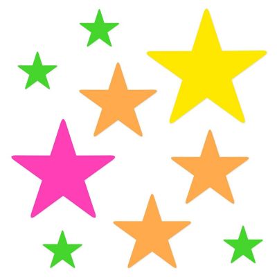 Beistle - Neon Star Cutouts - 12 Pack Image 1
