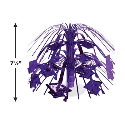 Beistle - Purple Grad Cap Mini Cascade Centerpiece - 12 Pack Image 3