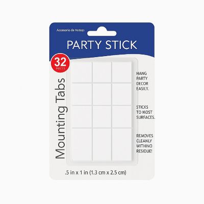Beistle - &amp;#189;" x 1" - Clear - Party Stick Mounting Tabs! Image 1