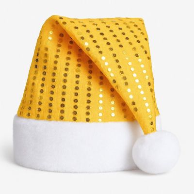 Beistle - Yellow - Sequin-Sheen Santa Hat! Image 2