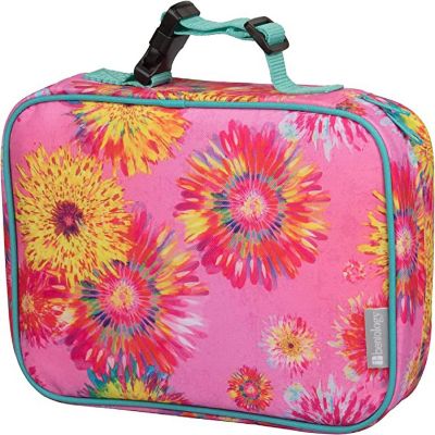 Bentology Lunch Box for Girls - Kids Insulated Lunchbox Tote Bag Fits Bento Boxes - Watercolor Flowers Image 1
