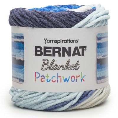 Bernat Blanket Patchwork Yarn-Ocean Waves Image 1