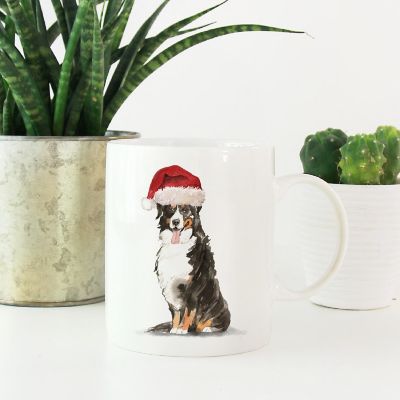 Bernese Mountain Dog Santa Hat Mug Image 1