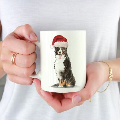 Bernese Mountain Dog Santa Hat Mug Image 1