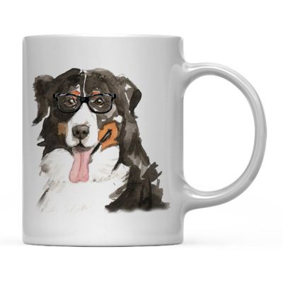 Bernese Mtn Dog Black Glasses Mug Image 2