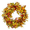 Berries and Twigs Artificial Thanksgiving Wreath Yellow 30-Inch - Unlit Image 1