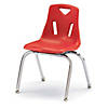 Berries Stacking Chair With Chrome-Plated Legs - 16" Ht - Red Image 1