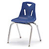 Berries Stacking Chair With Chrome-Plated Legs - 18" Ht - Blue Image 1