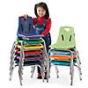 Berries Stacking Chair With Chrome-Plated Legs - 18" Ht - Blue Image 1