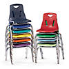 Berries Stacking Chair With Chrome-Plated Legs - 18" Ht - Blue Image 2