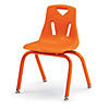Berries Stacking Chair With Powder-Coated Legs - 14" Ht - Orange Image 1