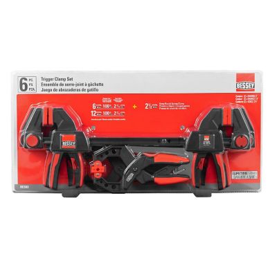 Bessey Trigger and Spring Combination Deep Reach Clamp Tool Set, 6 Piece Image 1