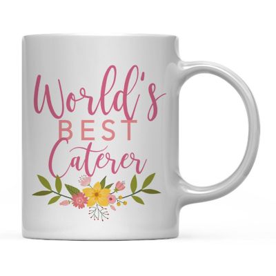 Best Caterer Floral Ceramic Mug Image 2