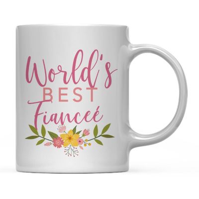 Best Fianc&amp;#233; Floral Ceramic Mug Image 2