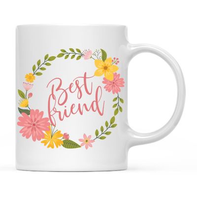 Best Friend Floral Wreath Ceramic Mug Image 2