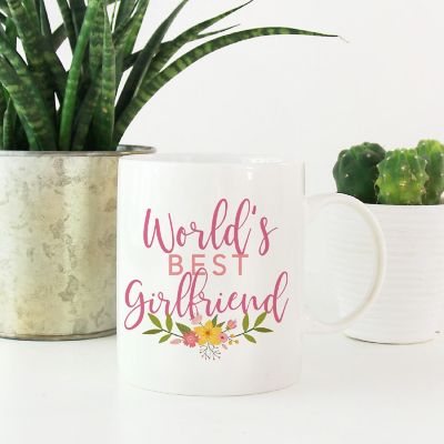 Best Girlfriend Floral Ceramic Mug Image 1