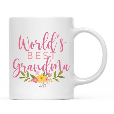 Best Grandma Floral Ceramic Mug Image 2