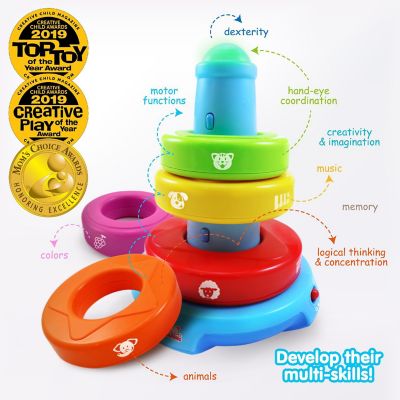 BEST LEARNING Stack &amp; Learn - Developmental Educational Activity Stacking Toy for Infants Babies Toddlers for 6 or 9 Month Old Baby Toys and Up Image 1