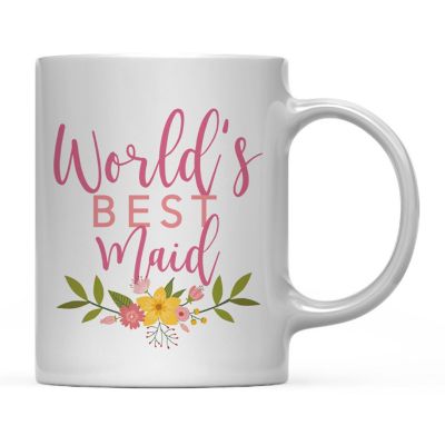 Best Maid Floral Ceramic Mug Image 1