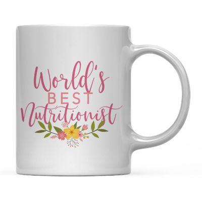Best Nutritionist Floral Ceramic Mug Image 1